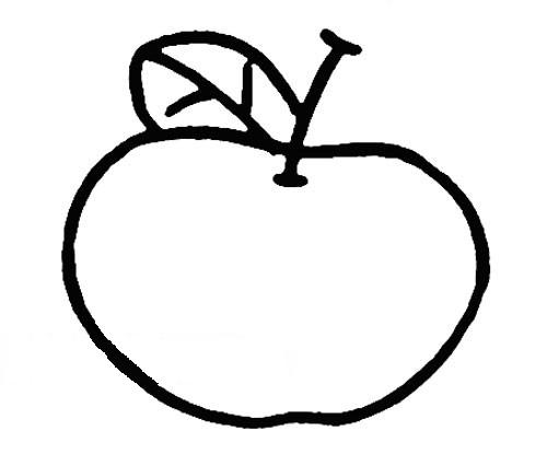 刺猬摘苹果的简笔画